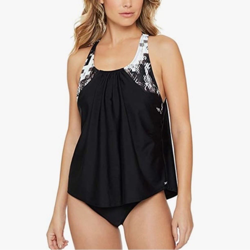 Reebok Swimwear Maximum Mayhem Strappy Back Tankini Top - Picture 2 of 13